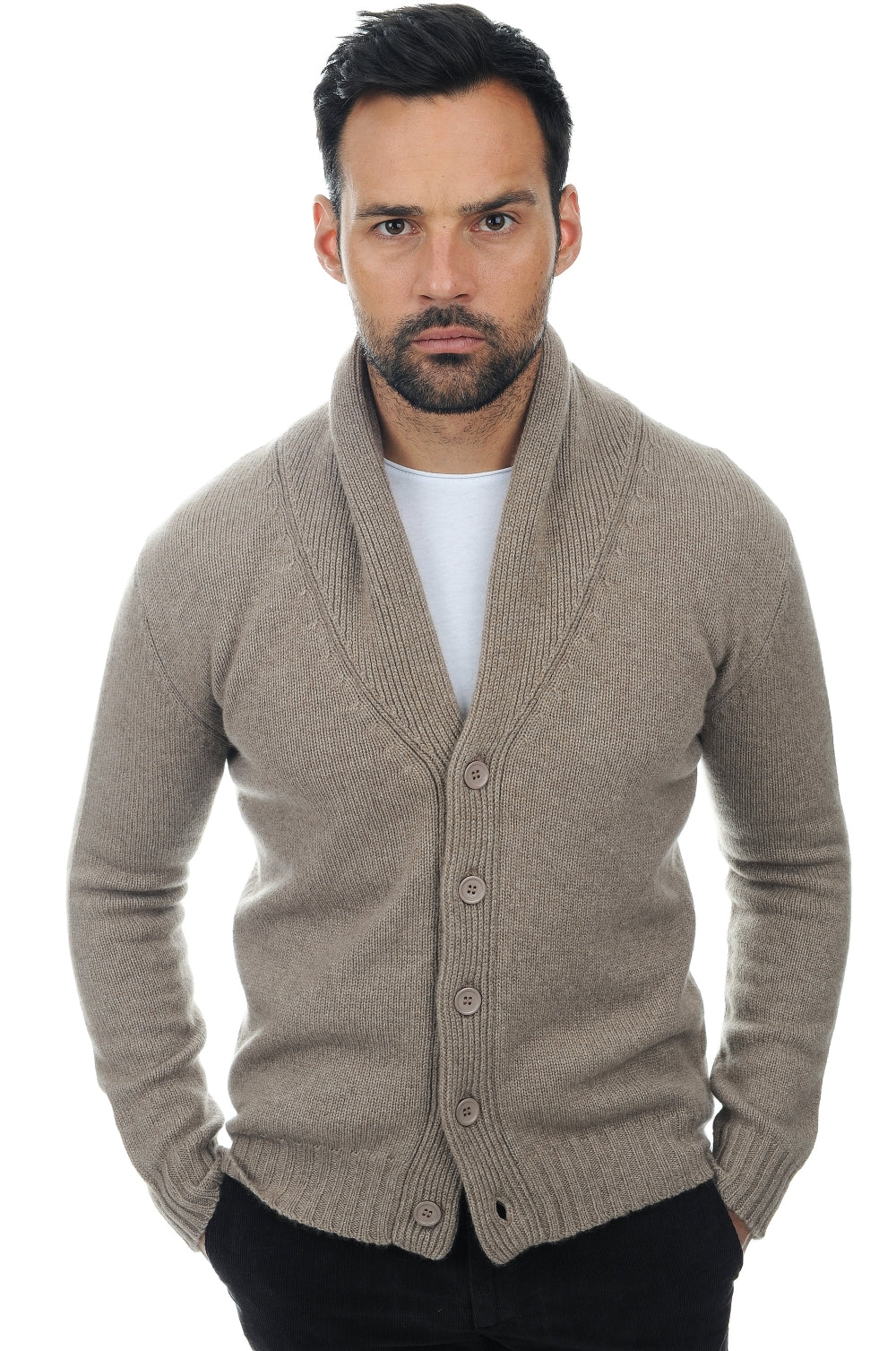 Jovan men's cashmere jumper - natural brown - Mahogany