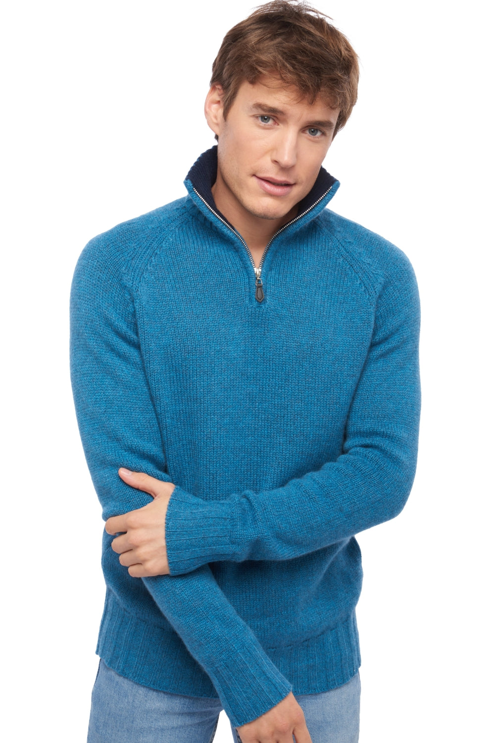 Olivier men's cashmere jumper - manor blue / dark navy - Mahogany