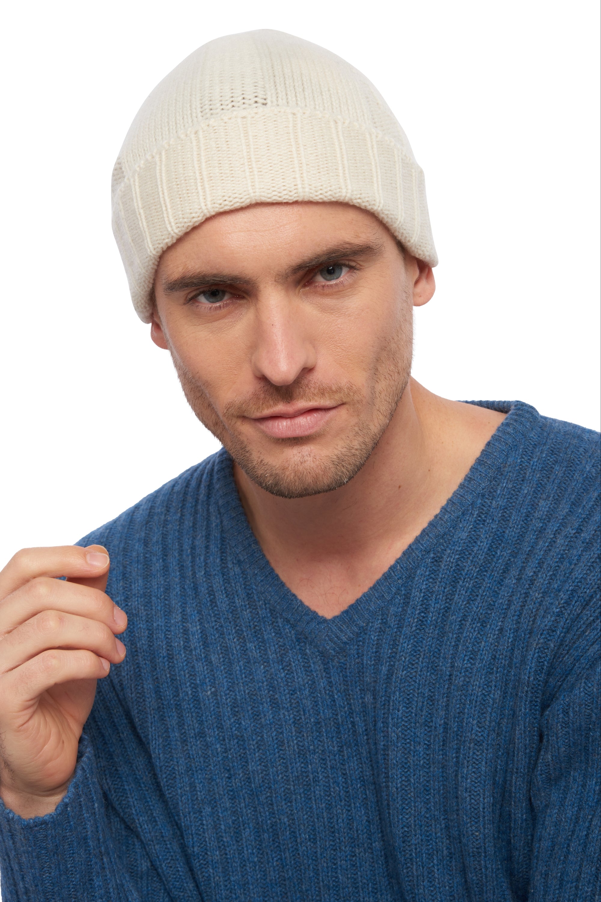 Ted in cashmere men's - natural ecru - Mahogany