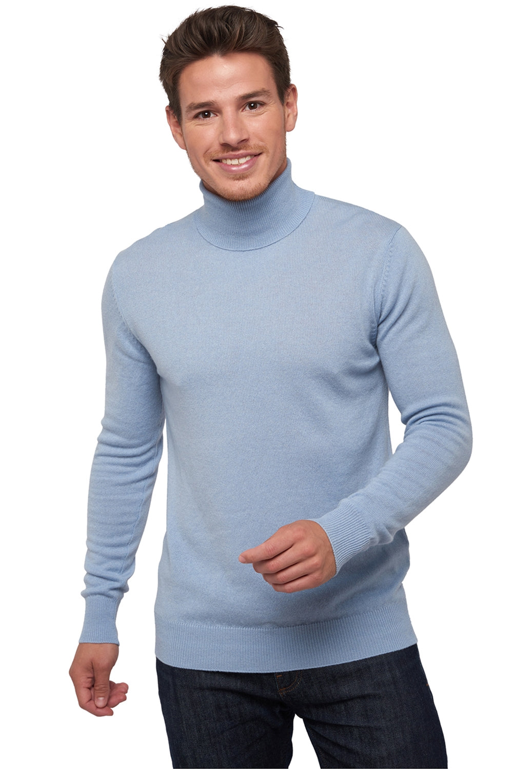 Tarry men's cashmere jumper - sky blue - Mahogany
