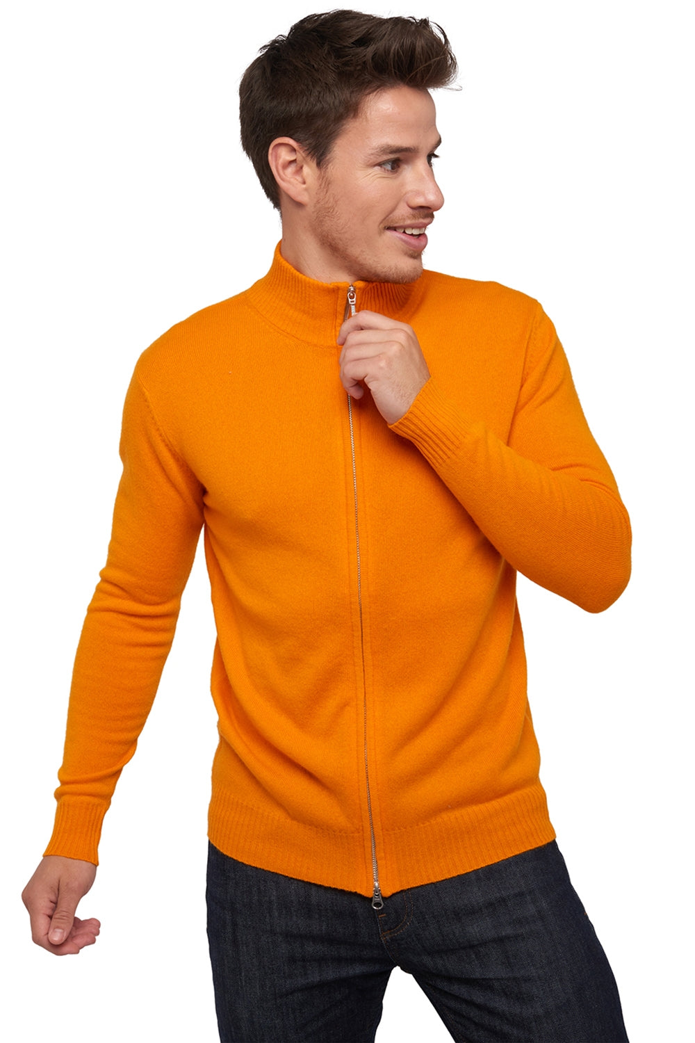 Thobias men's cashmere jumper - orange - Mahogany