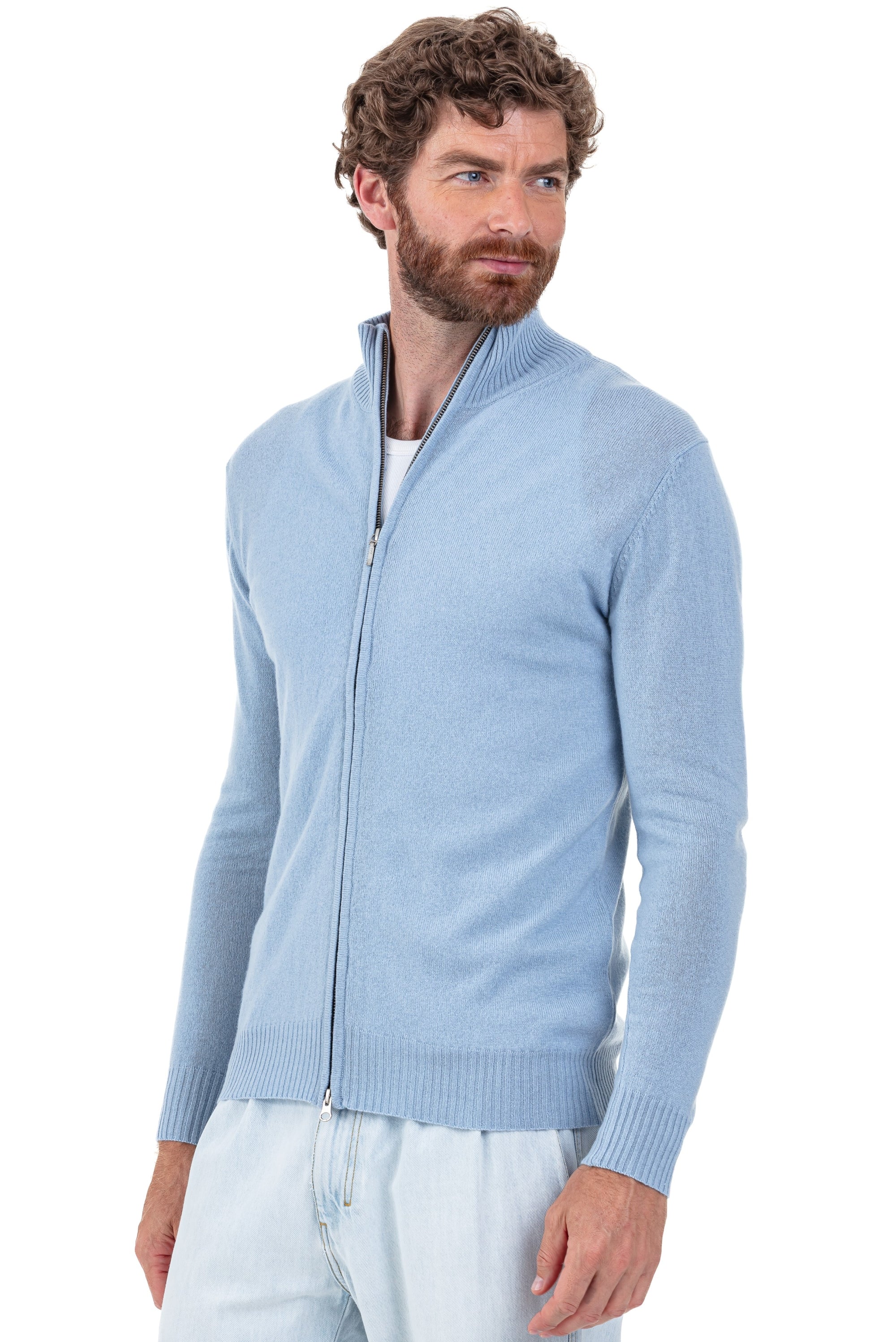 Thobias men's cashmere jumper - sky blue - Mahogany