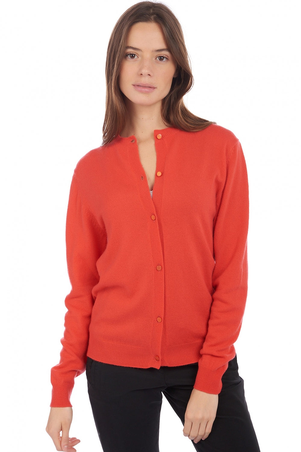 Tyra women's cashmere - pinkorange - Mahogany