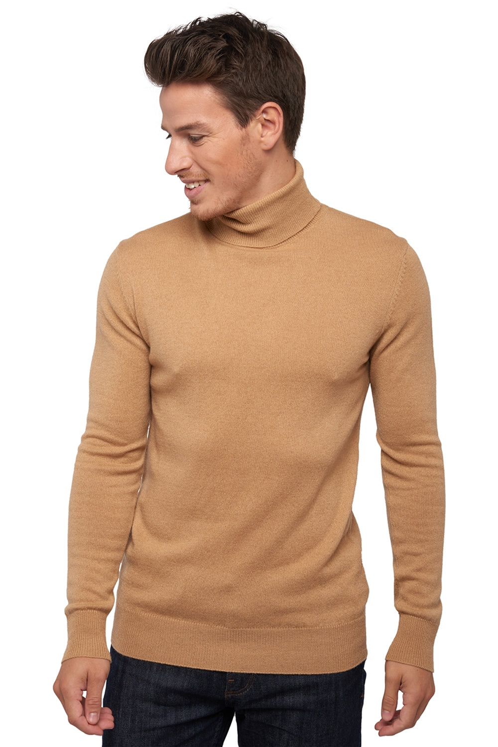 Tarry men's cashmere jumper - camel - Mahogany