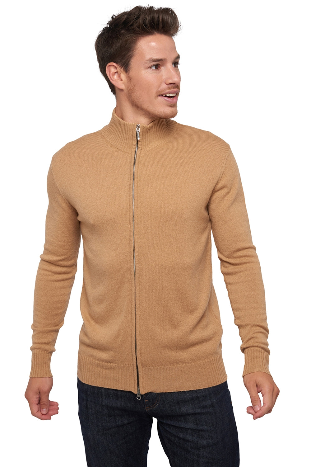 Thobias in men's cashmere - camel - Mahogany