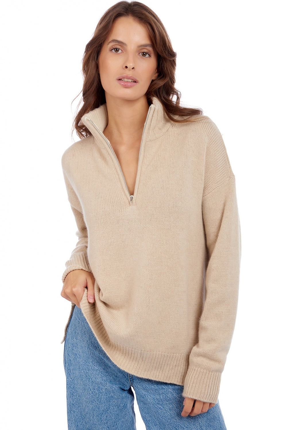 Alizette women's cashmere - natural beige - Mahogany