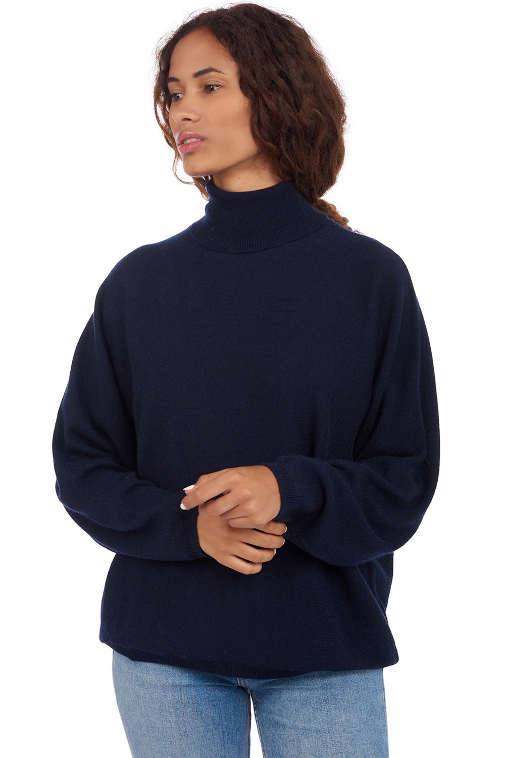 Amarillo women's cashmere jumper - dark navy - Mahogany