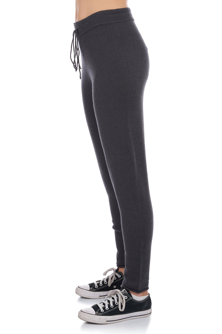 Cashmere trousers, 100% cashmere, women's, fitted cut, standard / 2 and 4 ply, standard knit, Mahogany