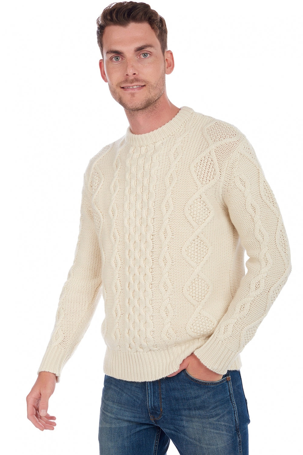 Acharnes men's cashmere - natural écru - Mahogany