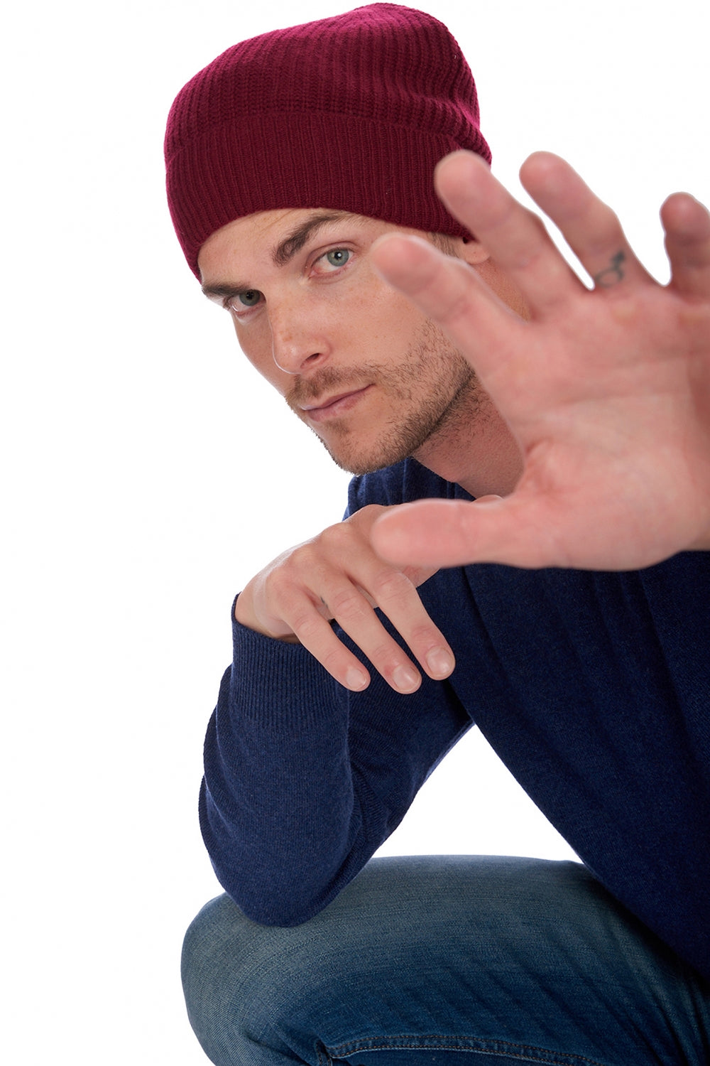 Anshan in cashmere unisex - bordeaux - Mahogany
