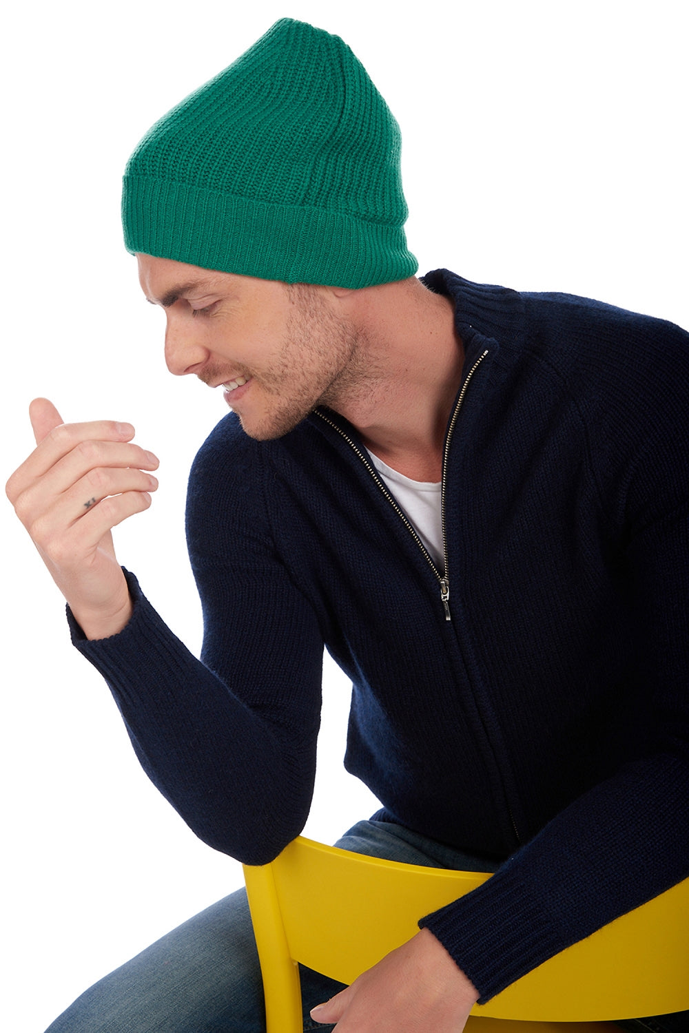Anshan in cashmere unisex - english green - Mahogany