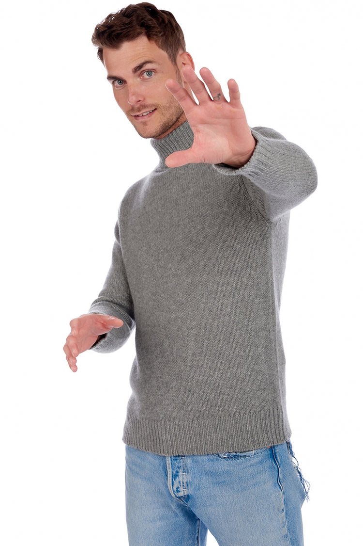 Cashmere jumper, 100% Cashmere, men, roll neck, straight fit, long sleeves, chunky / 6-ply and above, standard knit, Mahogany