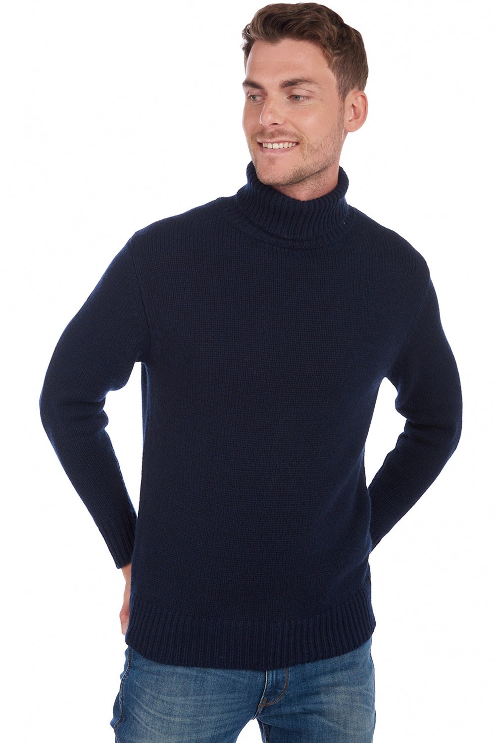 Artemi men's cashmere jumper - dark navy - Mahogany