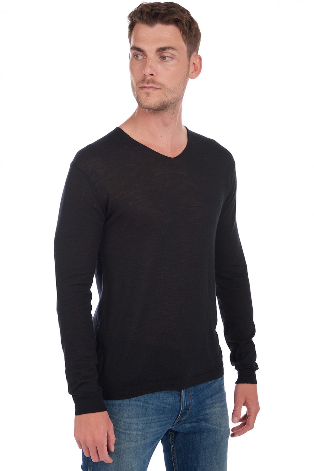 Leopaul men's cashmere down jumper - black - Mahogany