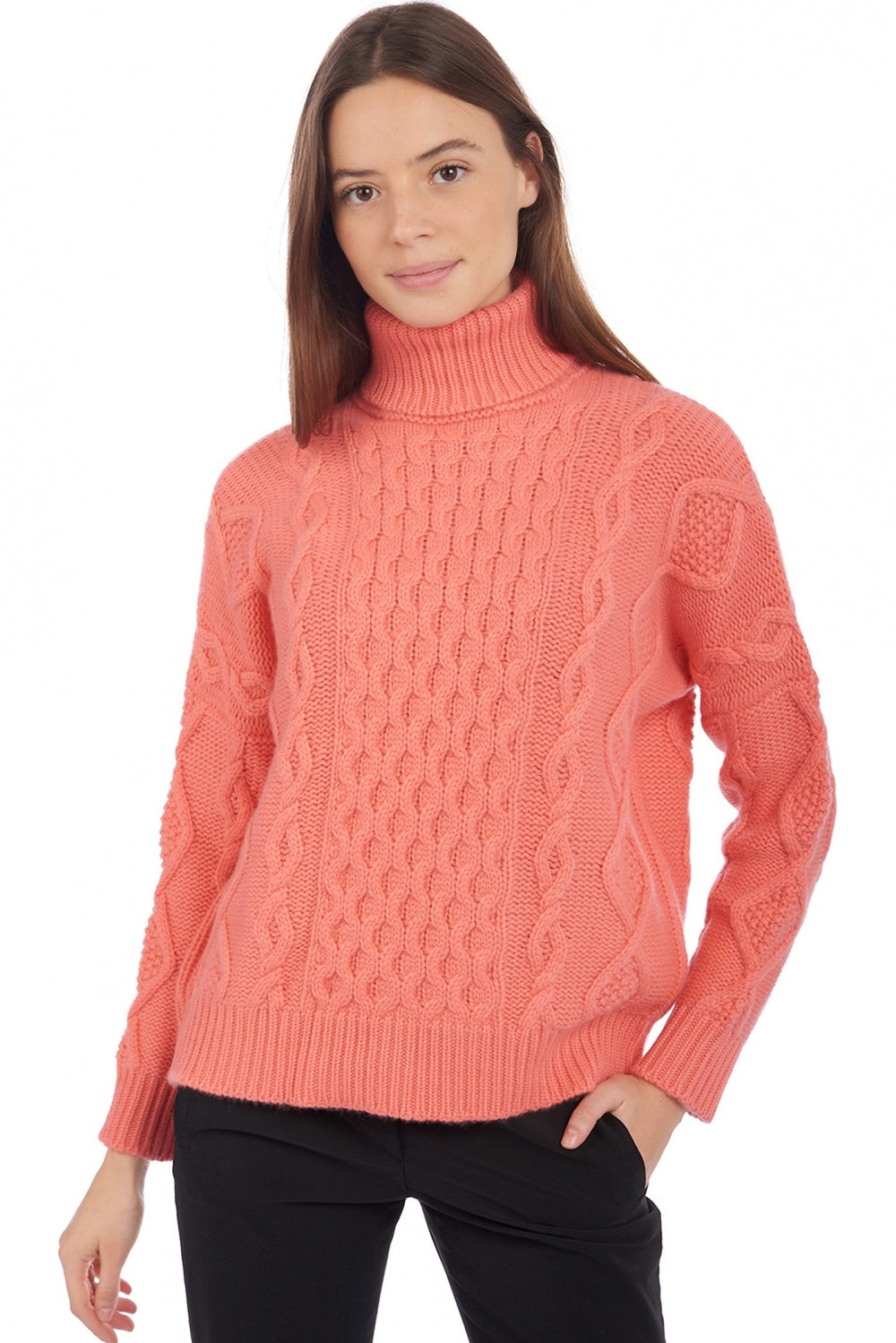 Albury cashmere women's jumper - peach - Mahogany