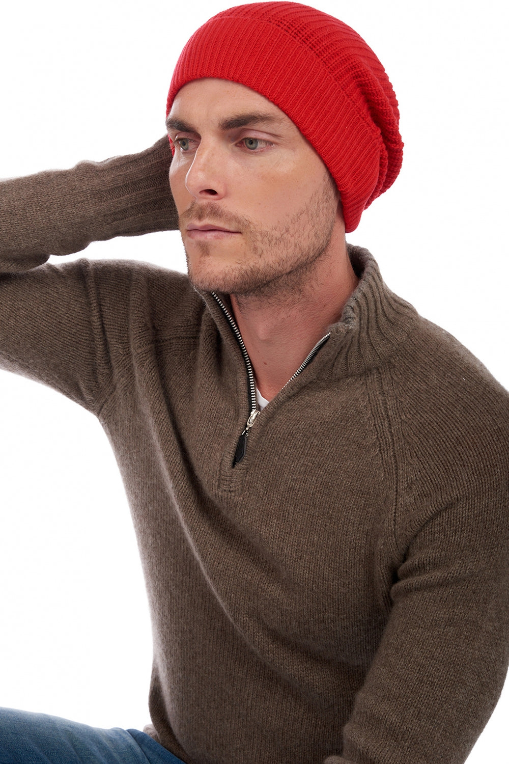 Anshan in cashmere unisex - red - Mahogany