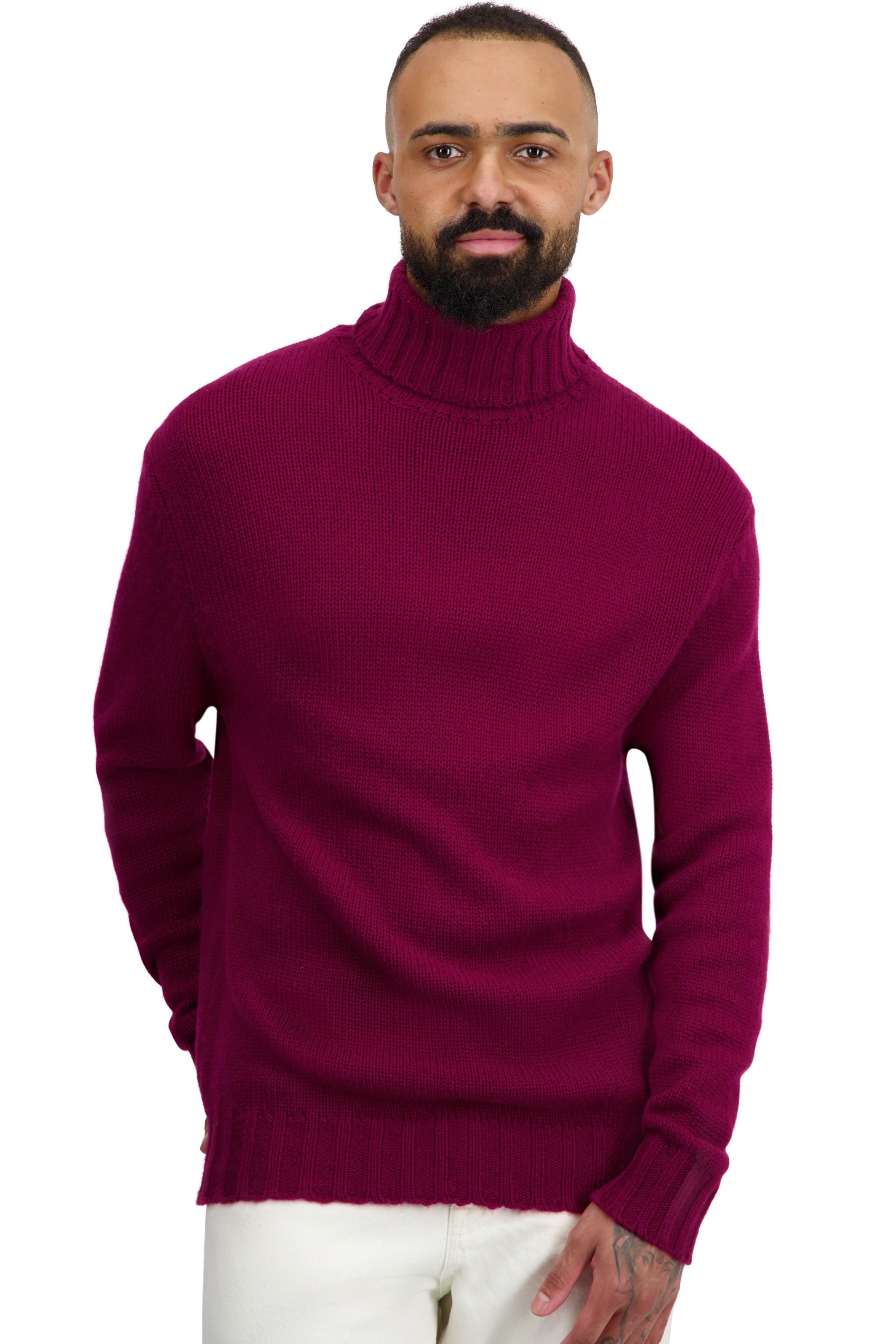 Achille men's cashmere jumper - bordeaux - Mahogany