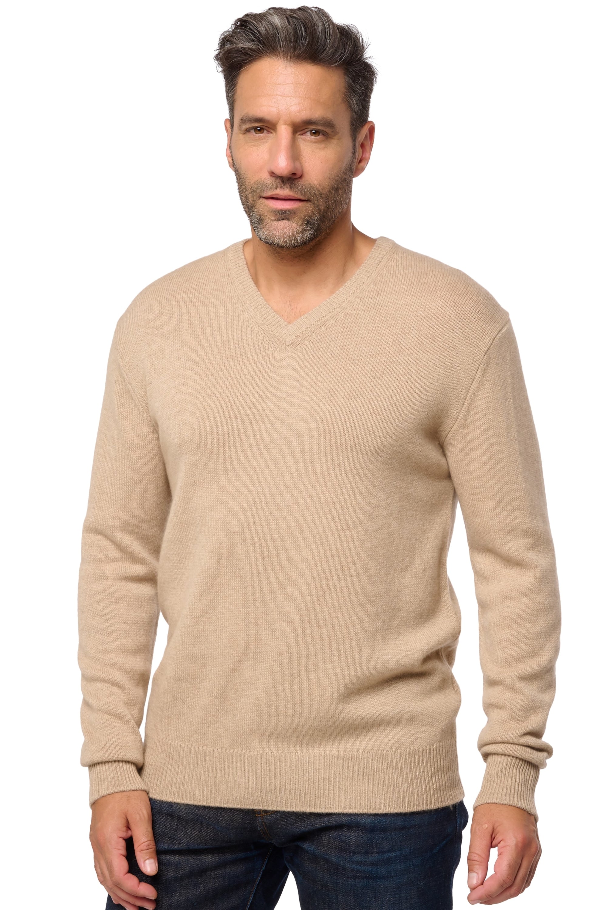 Hippolyte men's cashmere - natural stone - Mahogany