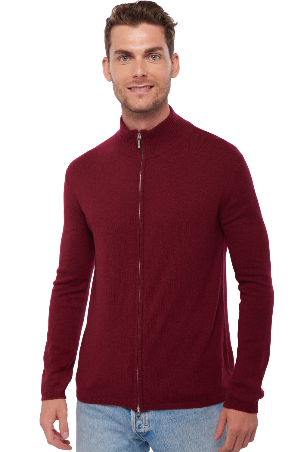 Elton in cashmere for men - bordeaux - Mahogany