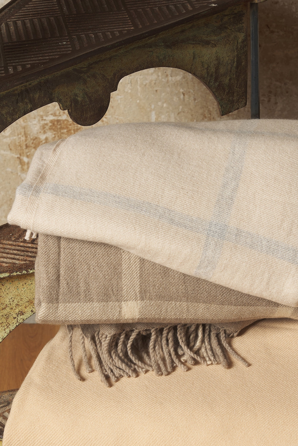 Cashmere plaid, 100% Cashmere, unisex, check, standard / 2 and 4 ply, thick woven, Mahogany