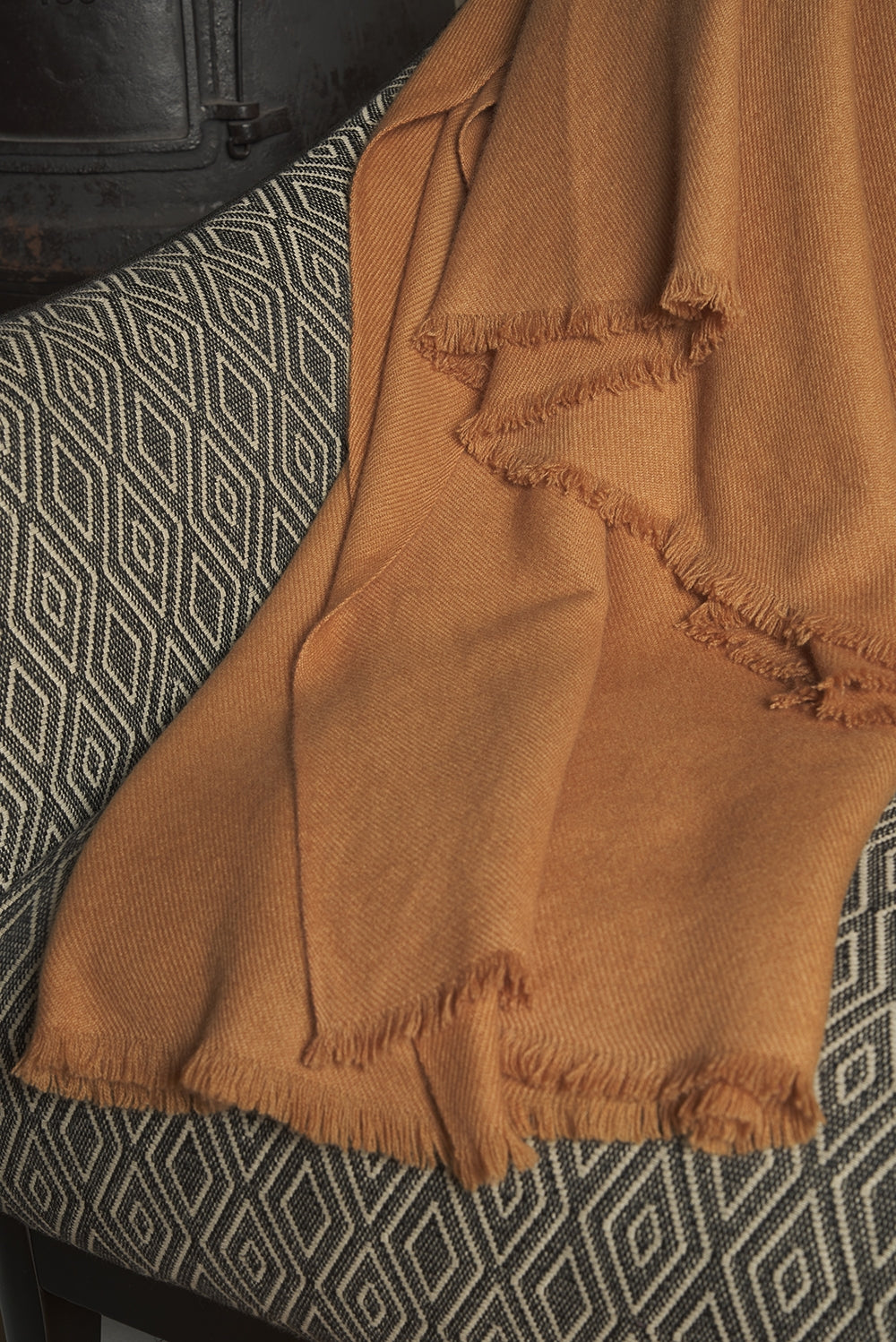 Toodoo Plain M in mixed cashmere - desert camel - Mahogany