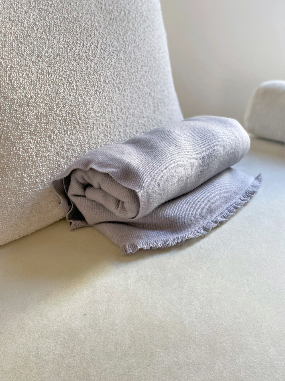 Toodoo Plain S in mixed cashmere - pearl grey - Mahogany