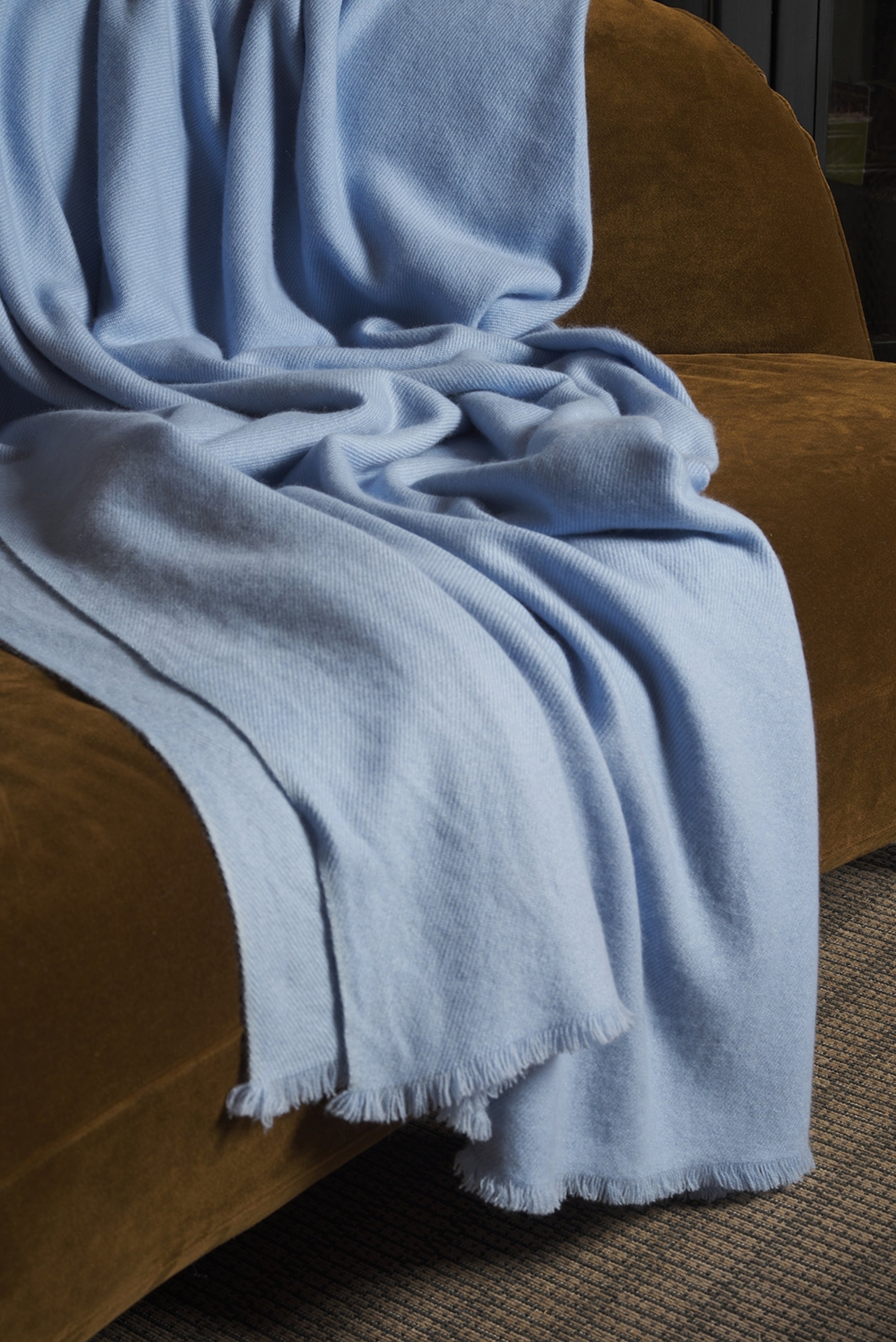Toodoo Plain M in mixed cashmere - sky blue - Mahogany