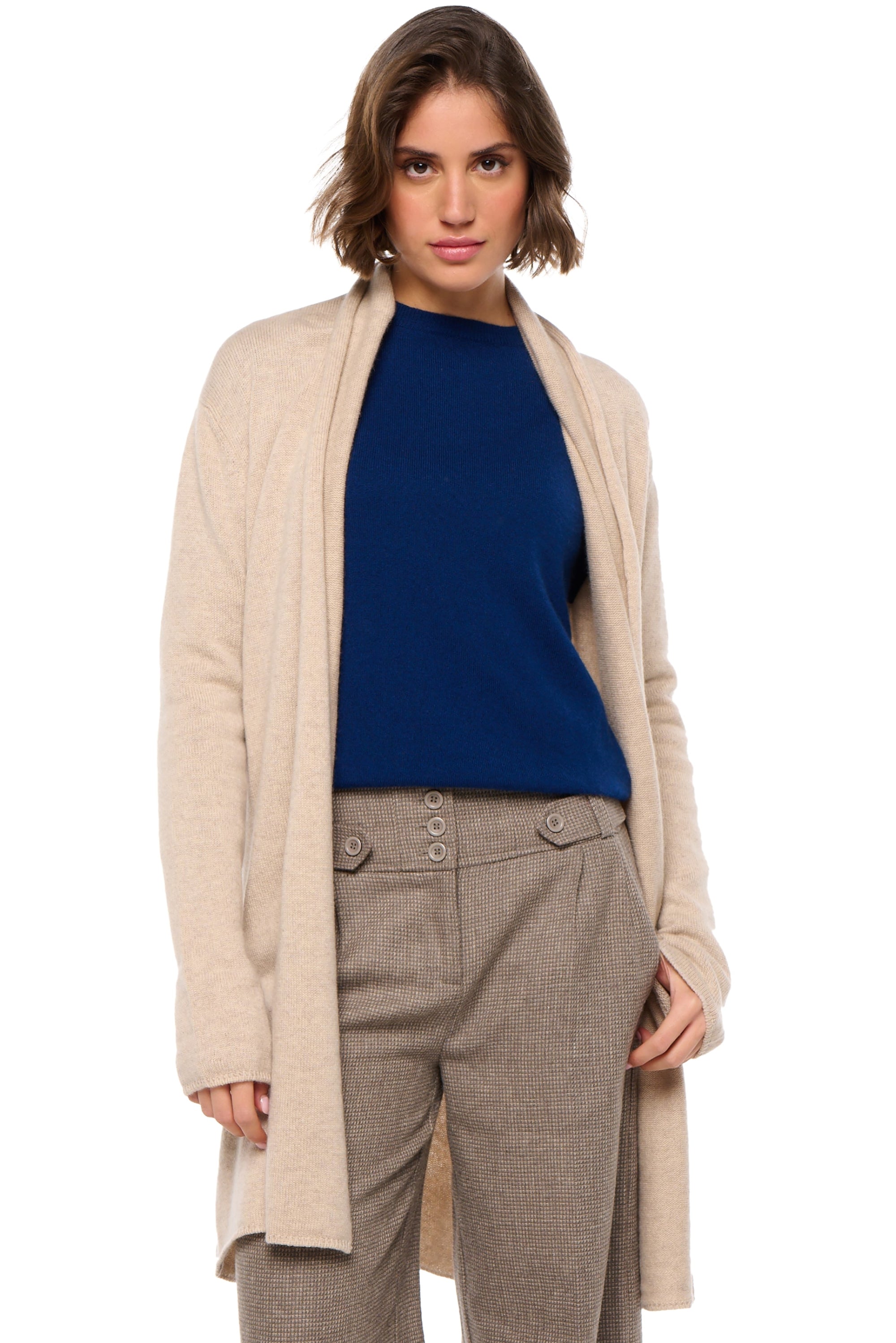 Perla women's cashmere jumper - natural beige - Mahogany