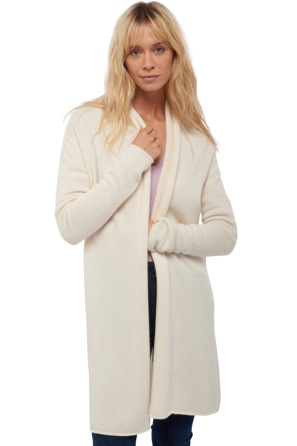 Perla women's cashmere jumper - natural ecru - Mahogany