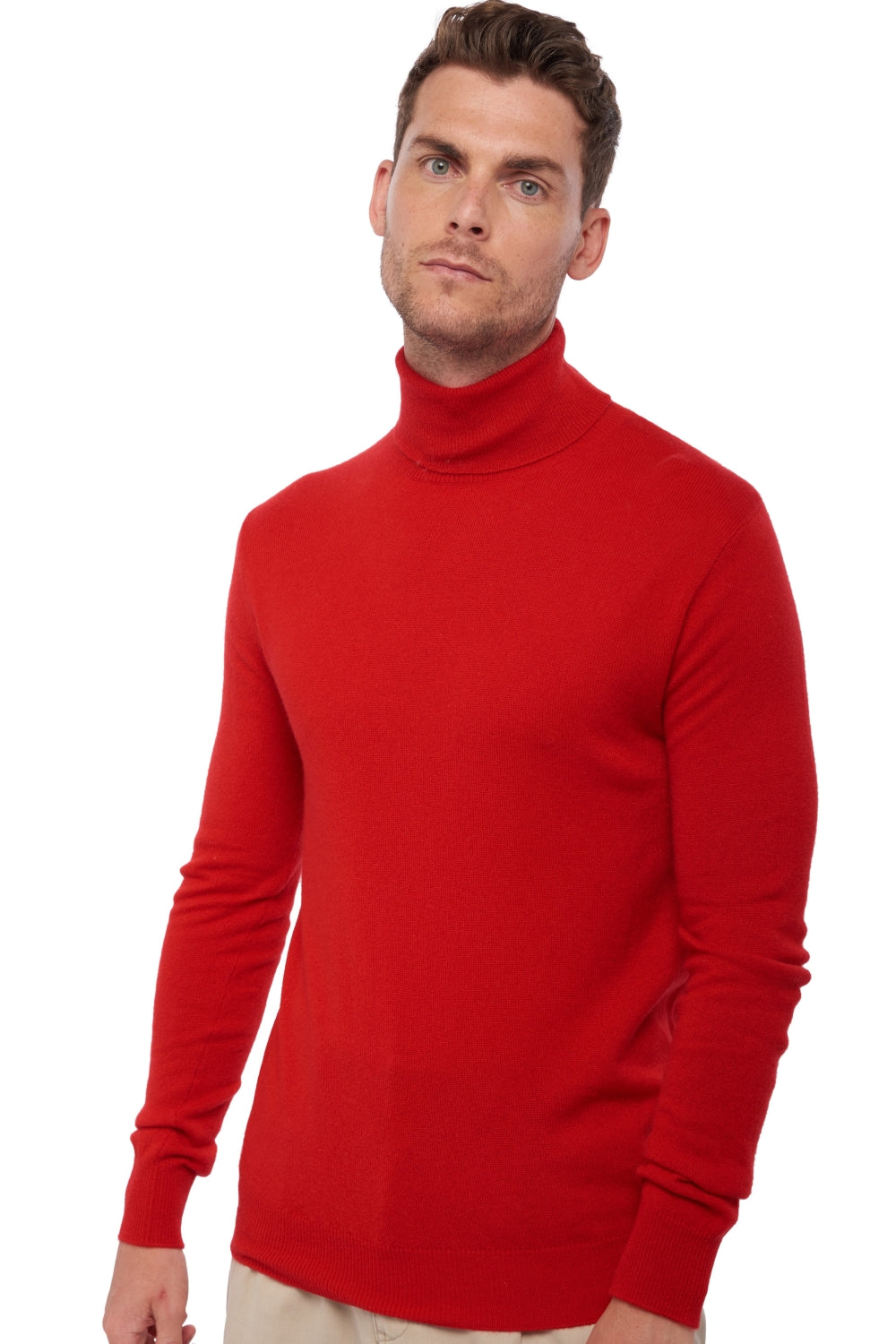 Tarry men's cashmere jumper - chilli red - Mahogany