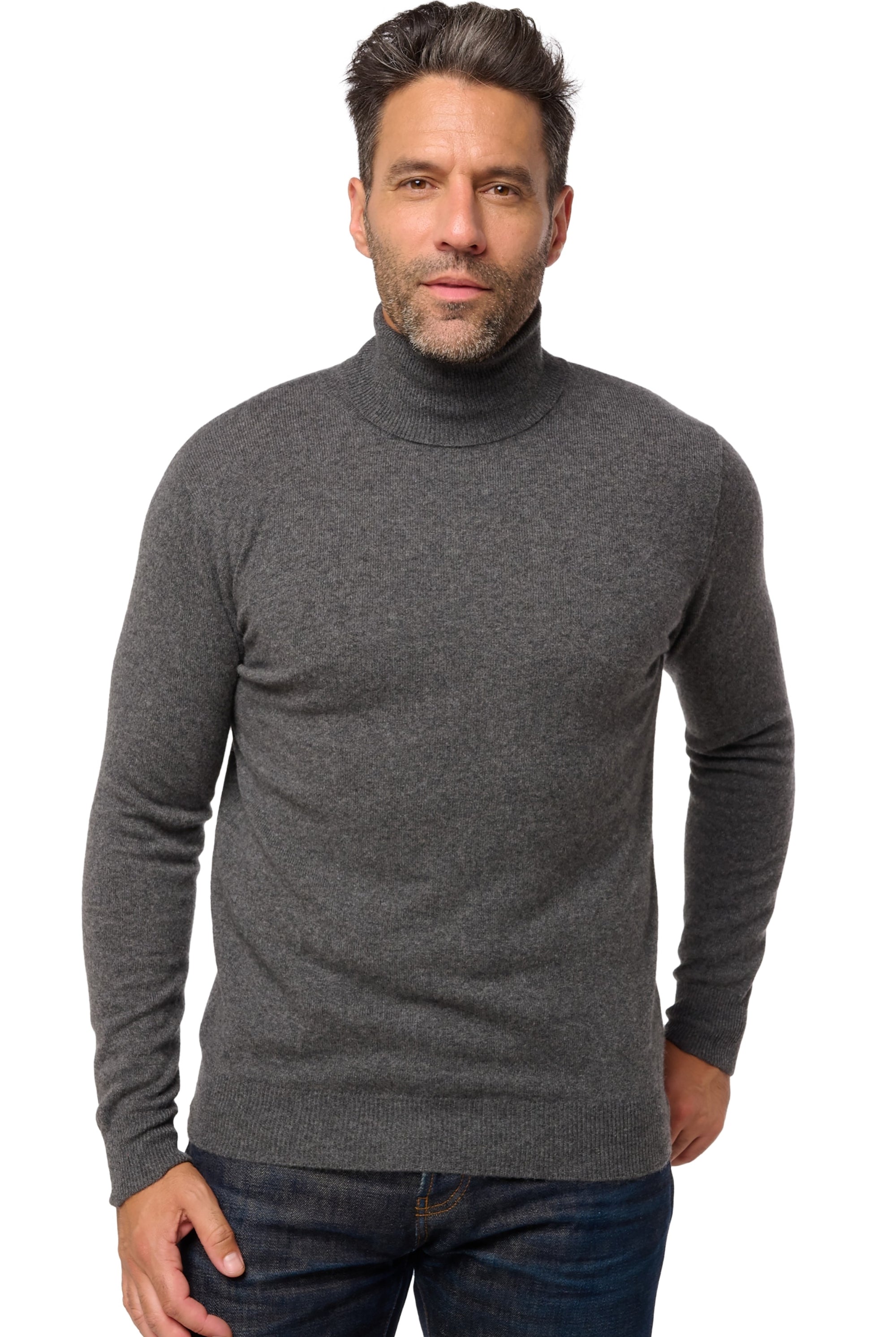 Tarry men's cashmere jumper - dark grey - Mahogany