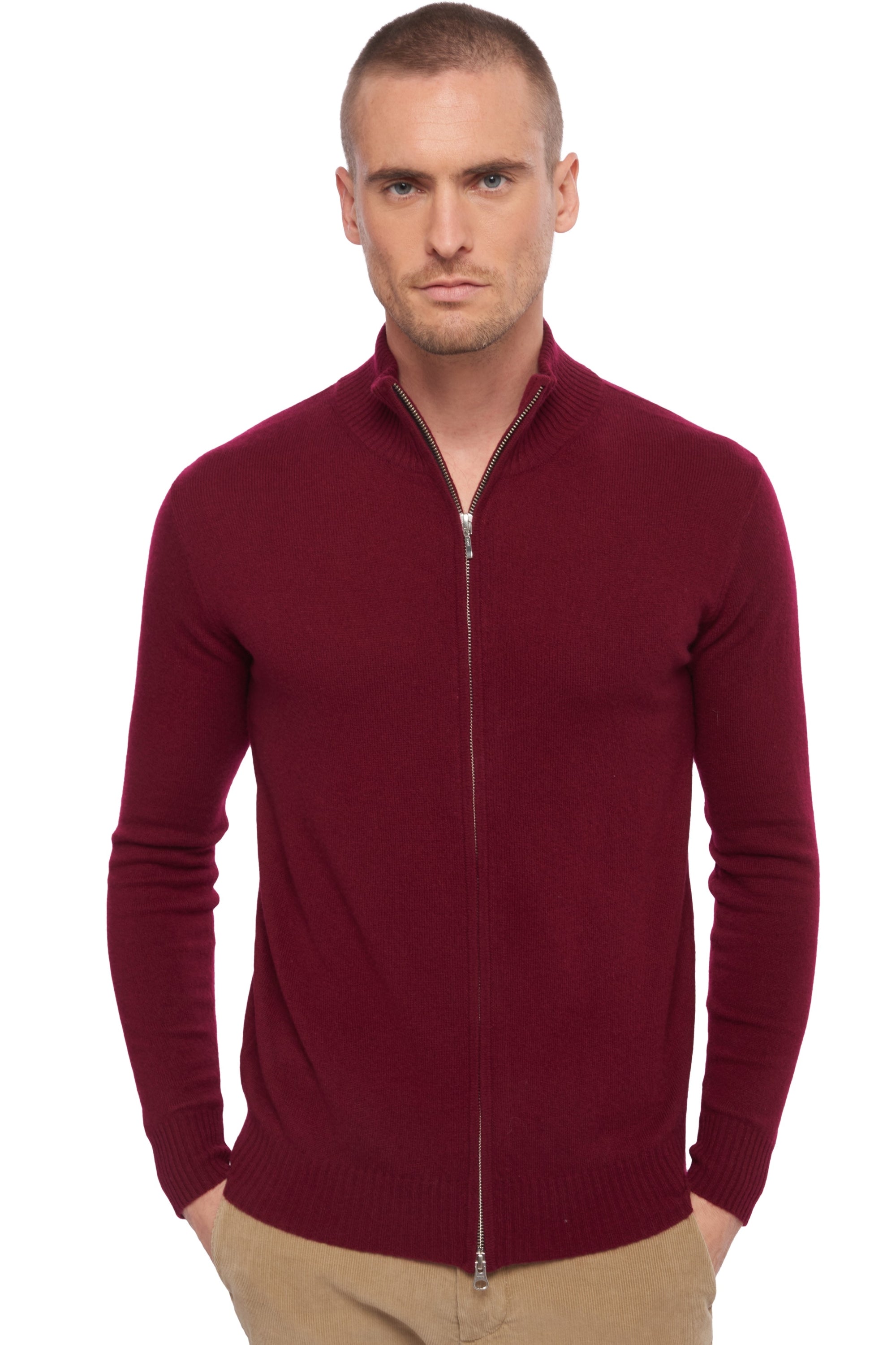 Thobias in men's cashmere - burgundy - Mahogany