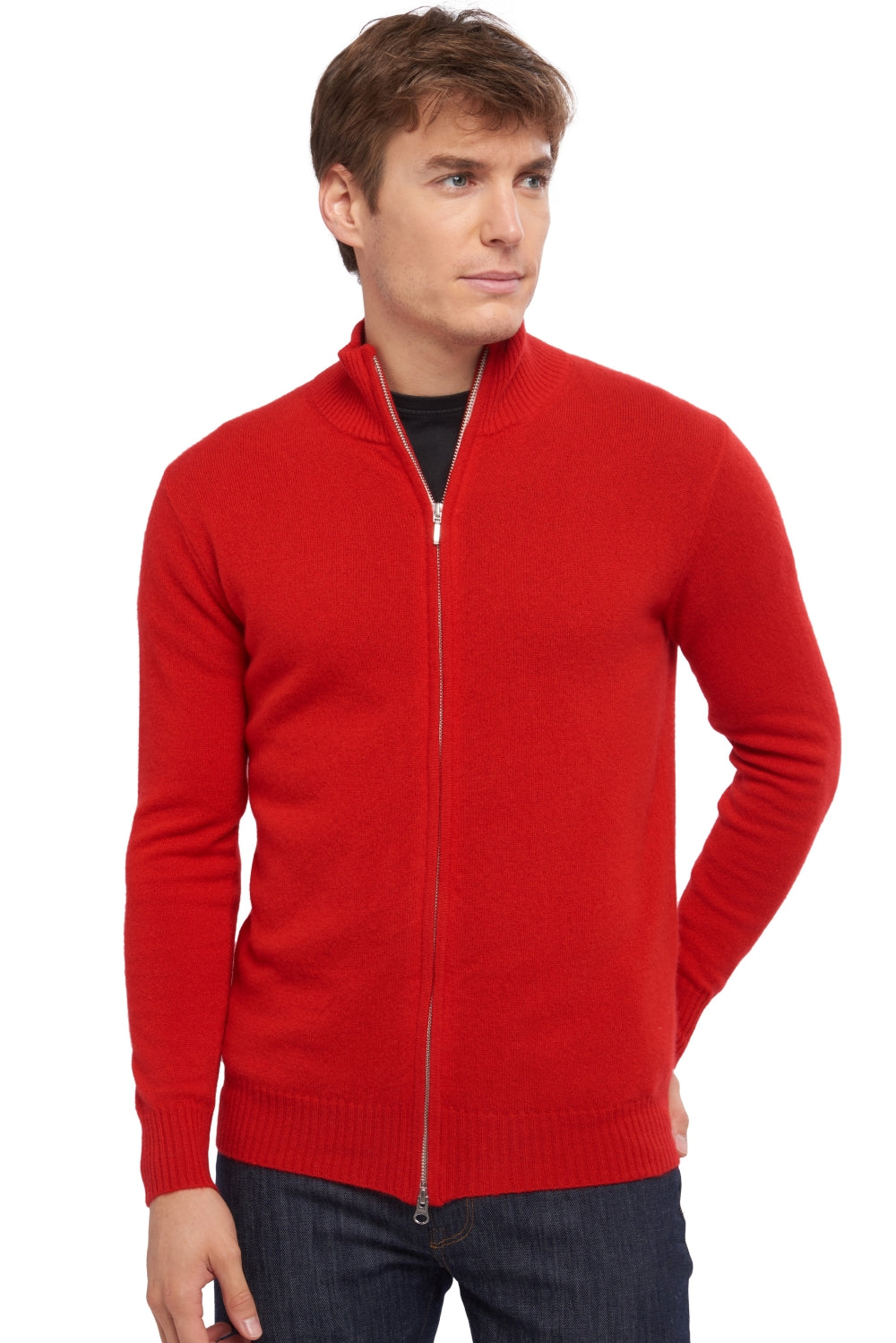 Thobias in men's cashmere - chilli red - Mahogany