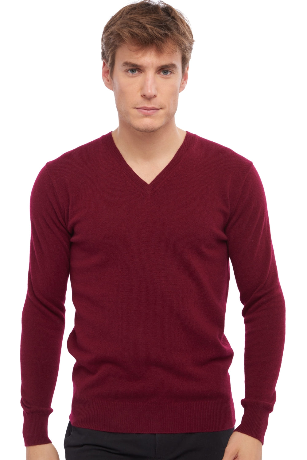 Tor men's cashmere jumper - burgundy - Mahogany