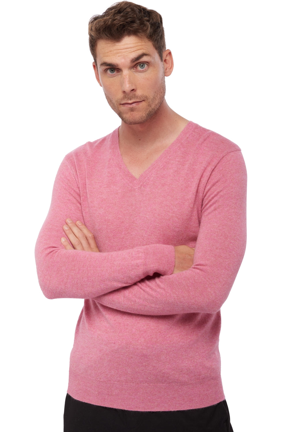 Tor men's cashmere jumper - carnation pink - Mahogany