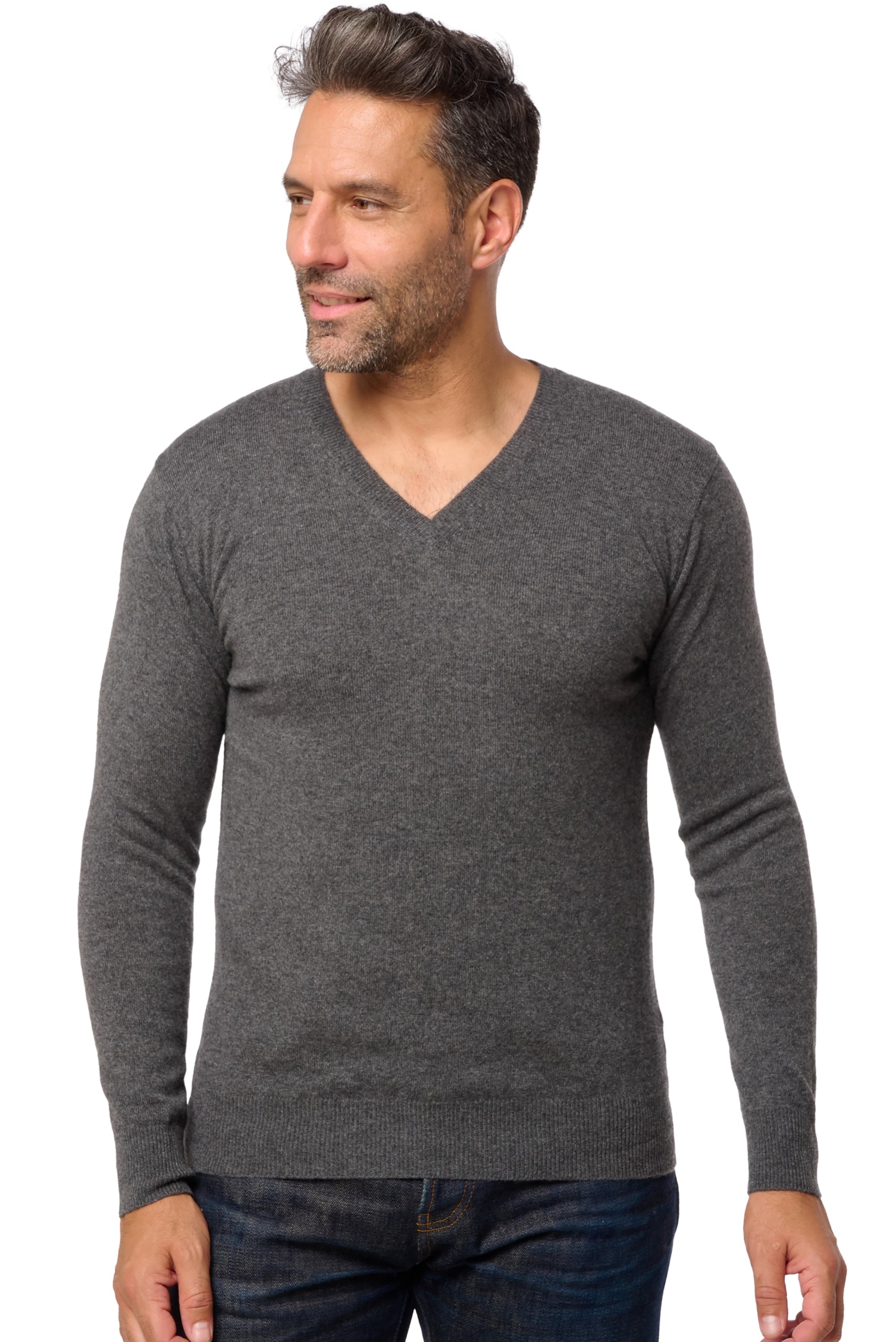 Tor men's cashmere jumper - dark grey - Mahogany