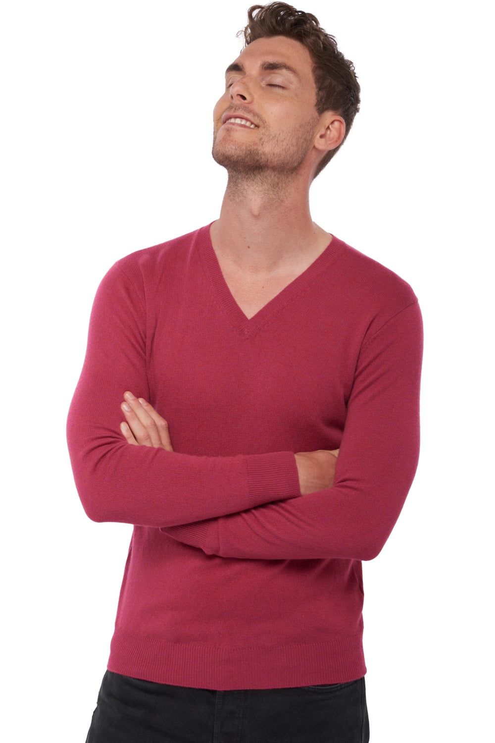 Tor men's cashmere jumper - highland - Mahogany
