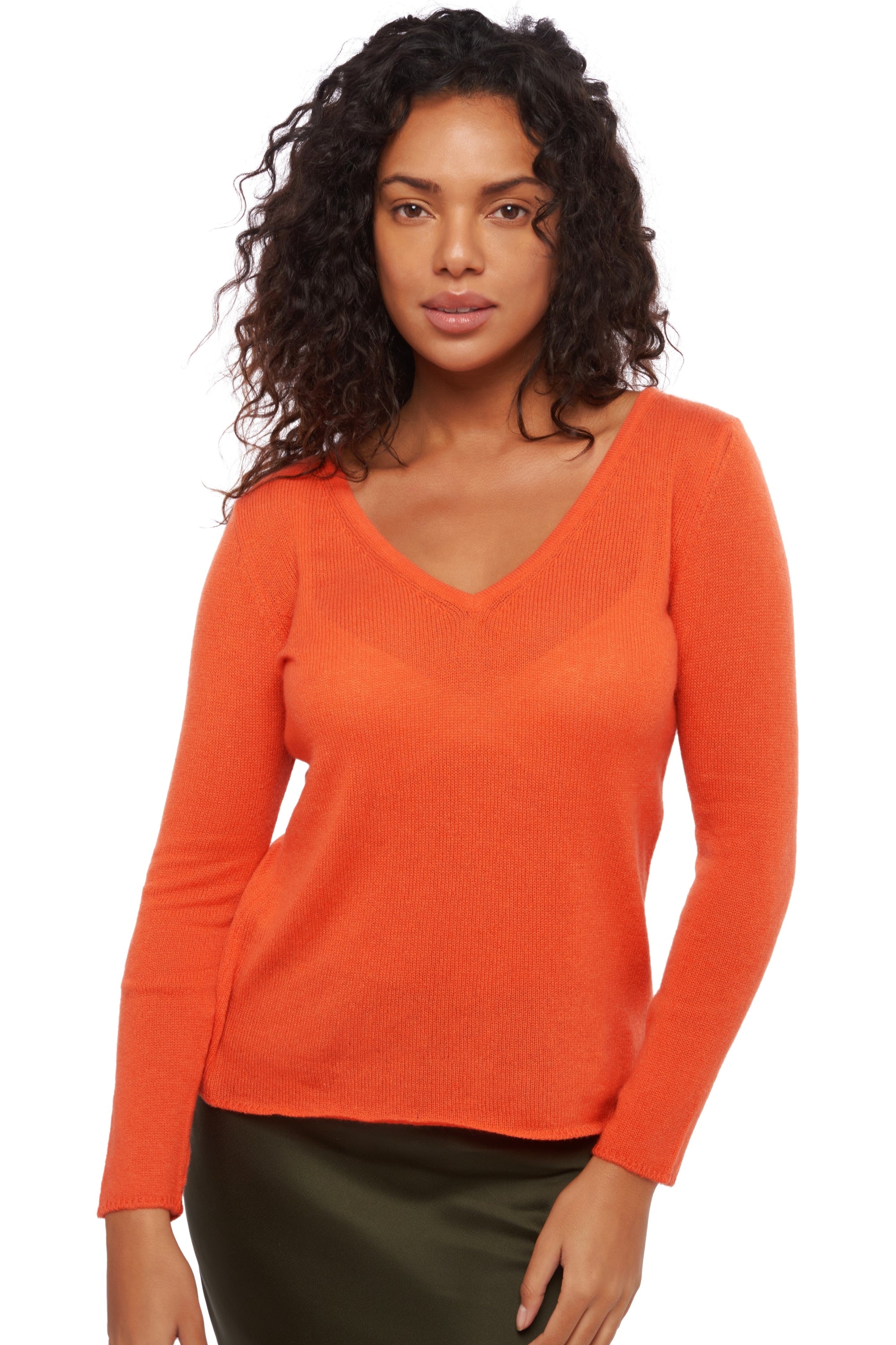 Flavie women's cashmere - satsuma - Mahogany