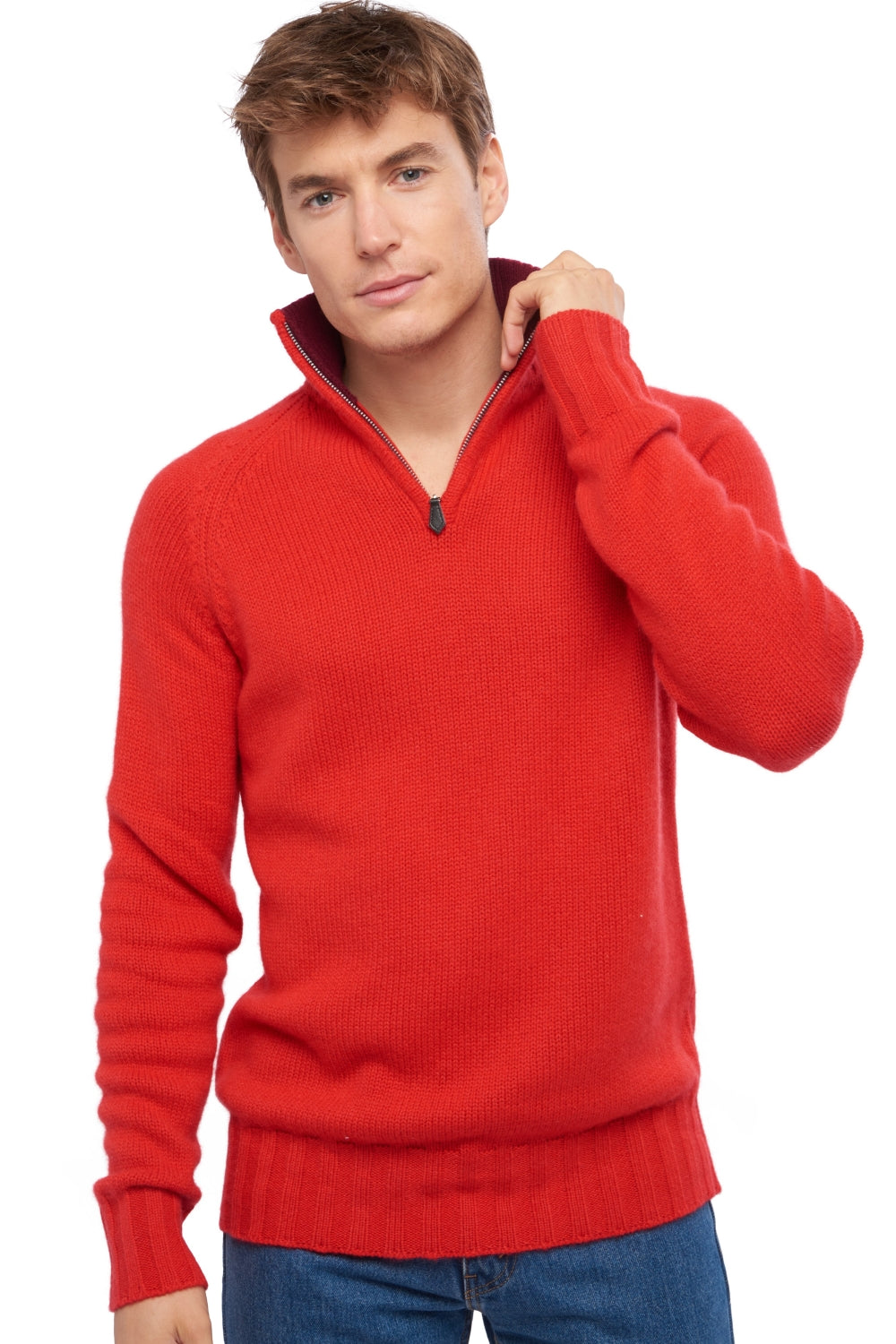 Olivier men's cashmere jumper - red / burgundy - Mahogany