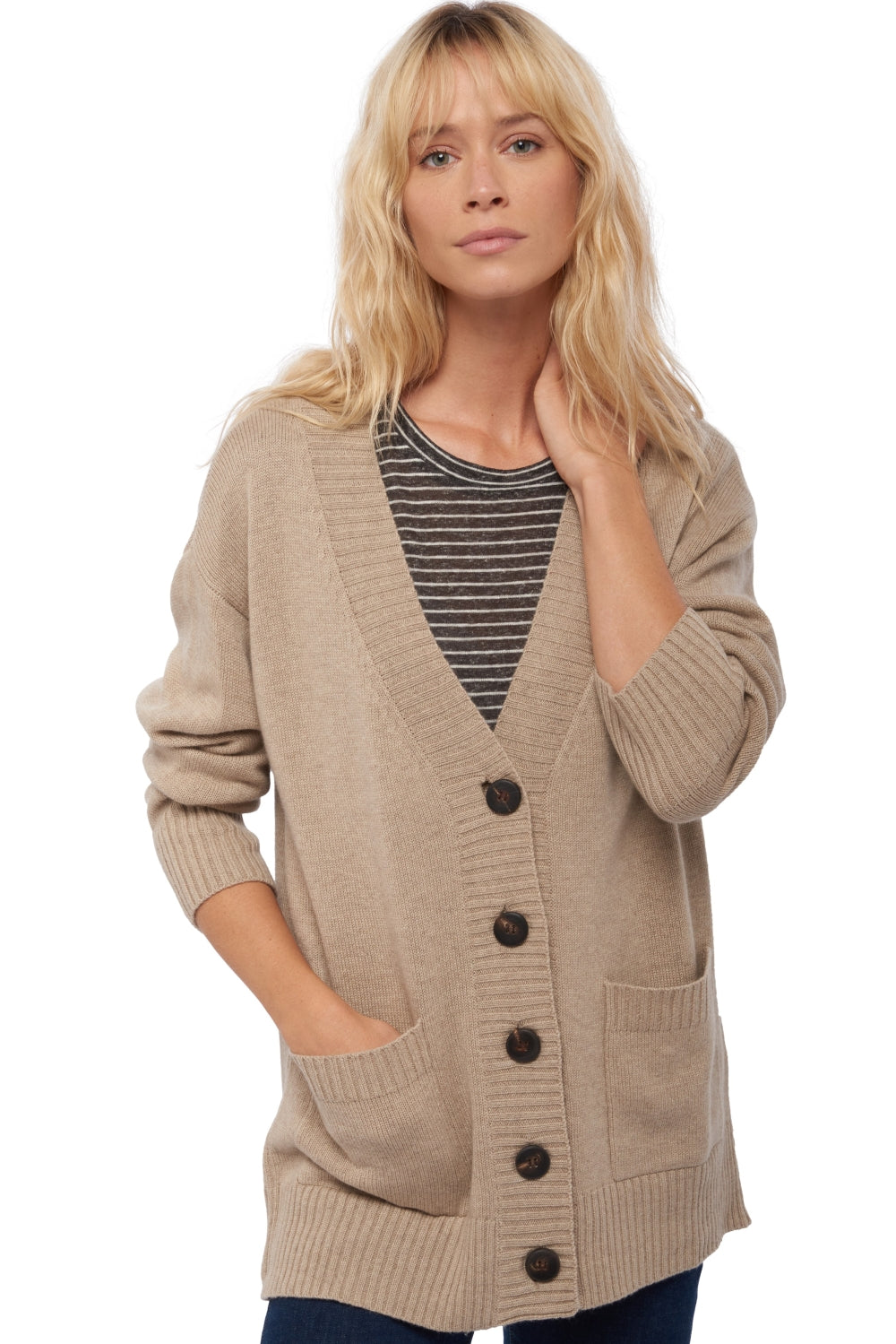 Vadena women's cashmere - natural beige - Mahogany