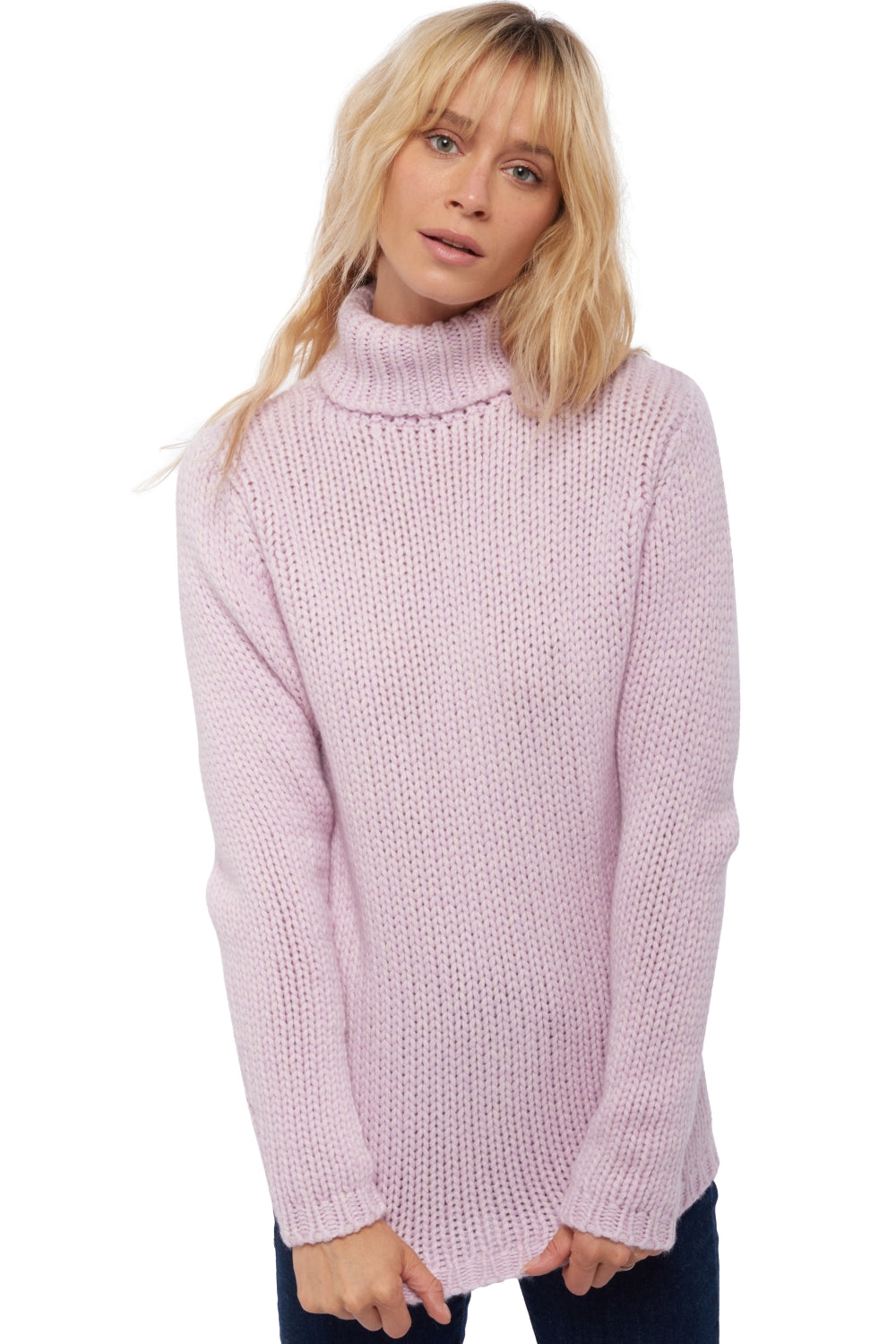 Vicenza women's cashmere jumper - lilac / pale pink - Mahogany