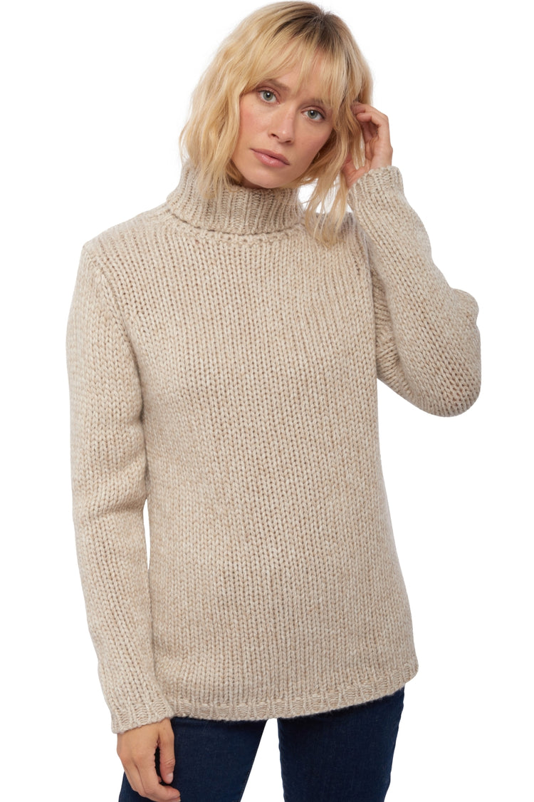 Vicenza women's cashmere jumper - natural écru / natural stone - Mahogany