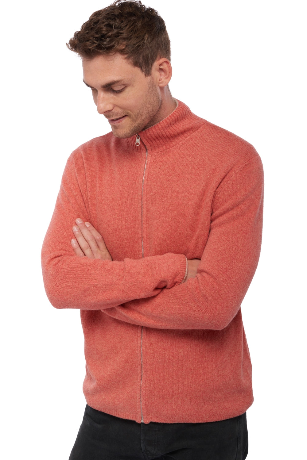Vincent men's cashmere and yak jumper - tender peach / natural beige - Mahogany