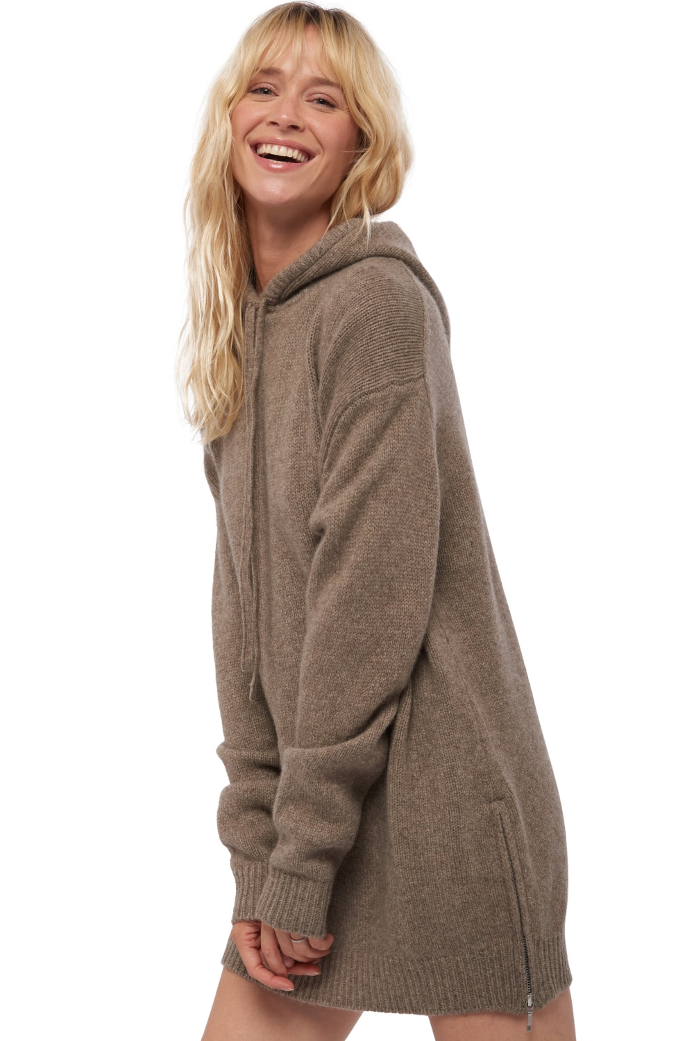 Veria in yak for women - natural marmot - Mahogany