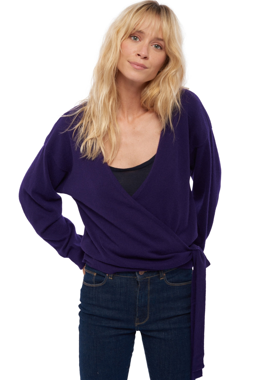 Antalya in cashmere for women - deep purple - Mahogany