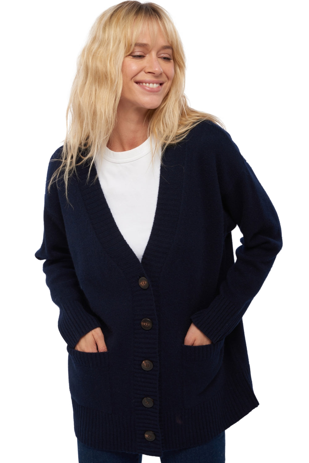 Vadena women's cashmere - dark navy - Mahogany