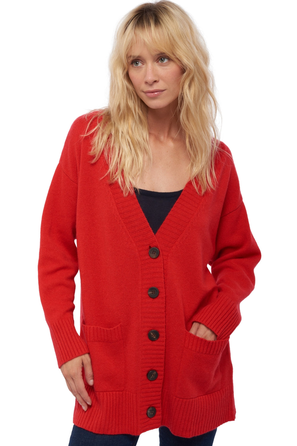 Vadena women's cashmere - red - Mahogany