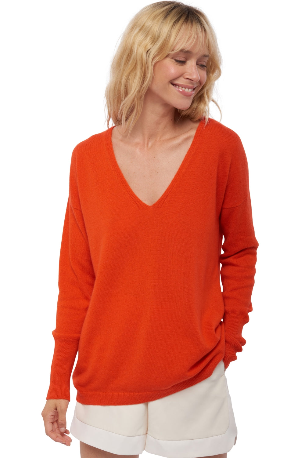 Varsovie women's cashmere - bloody orange - Mahogany