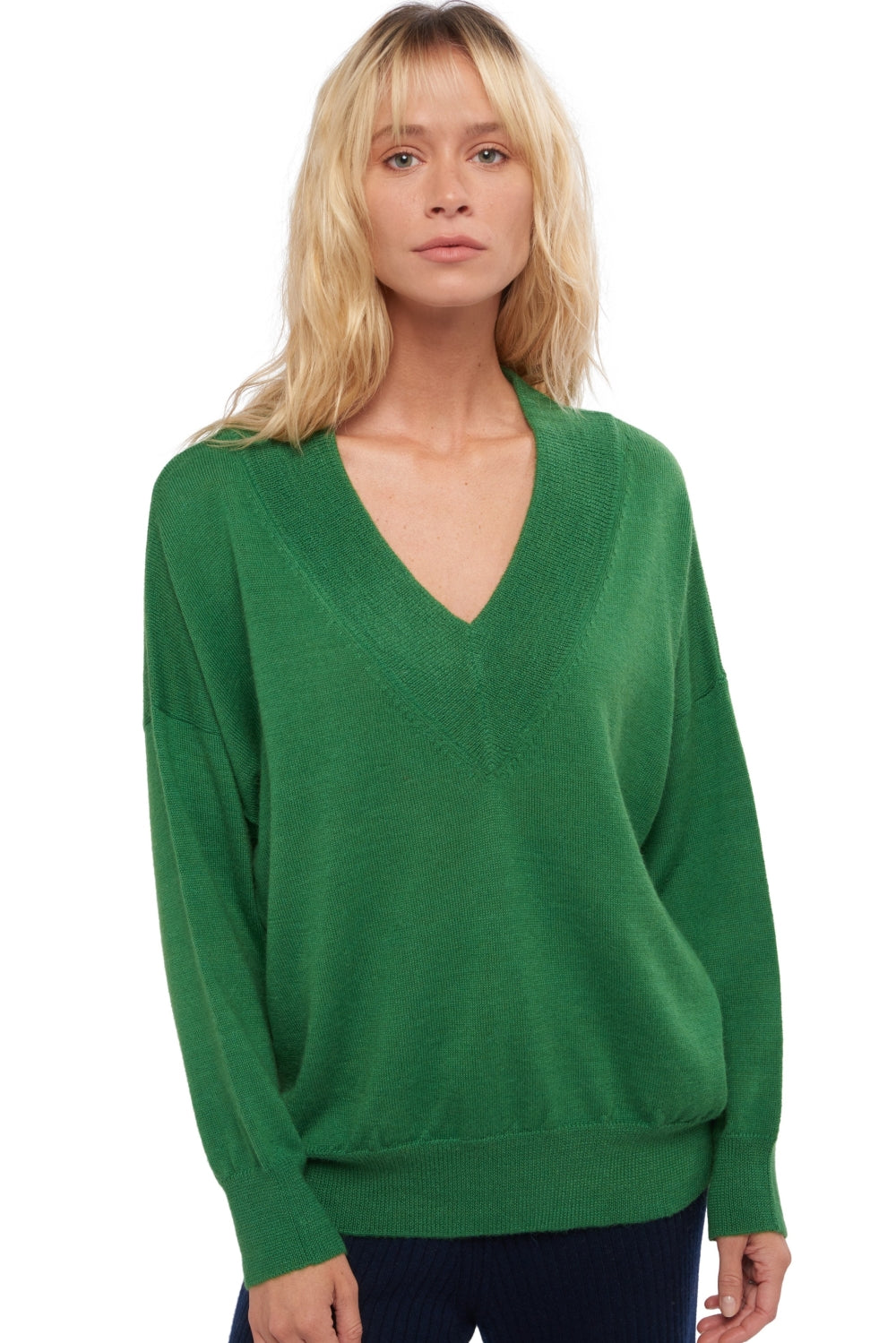 Versailles women's baby alpaca - green leaf - Mahogany