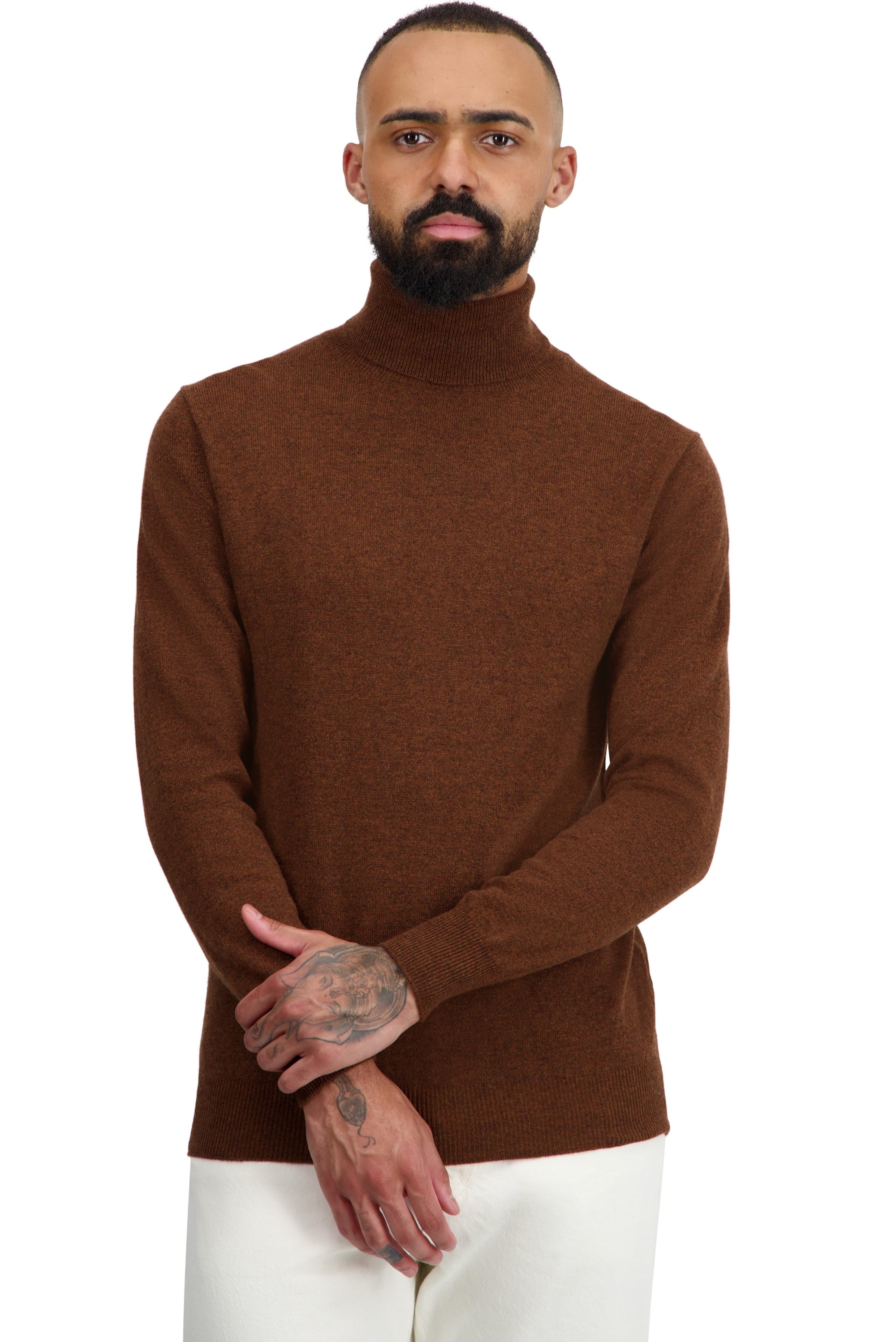 Tarry men's cashmere jumper - mace - Mahogany